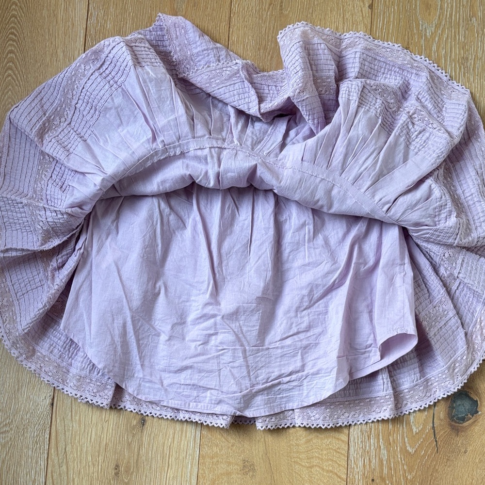 LoveShackFancy Lilac Ruffle Mini Heritage  Skirt - Picture 5 of 6